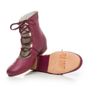 Ballerina Booties / Burgundy Leather